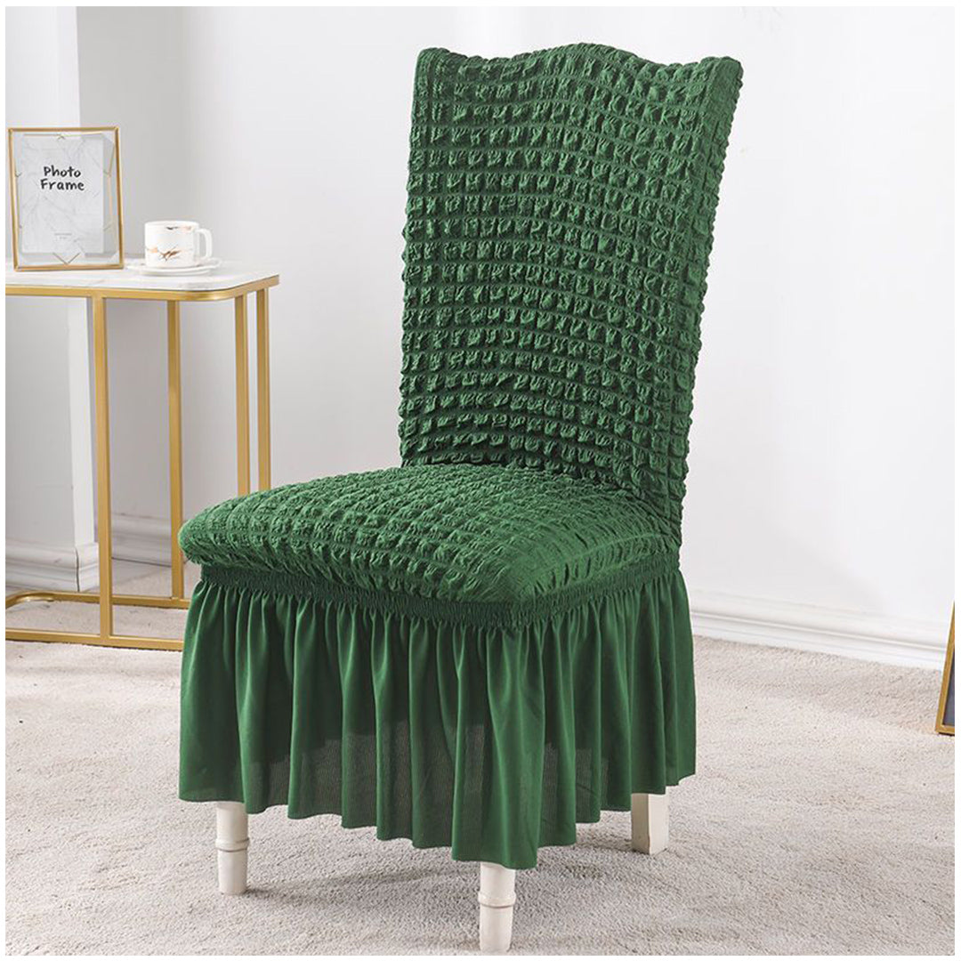 SOGA 2X Dark Green Chair Cover Seat Protector with Ruffle Skirt Stretch Slipcover Wedding Party Home Decor - Cafe Supply
