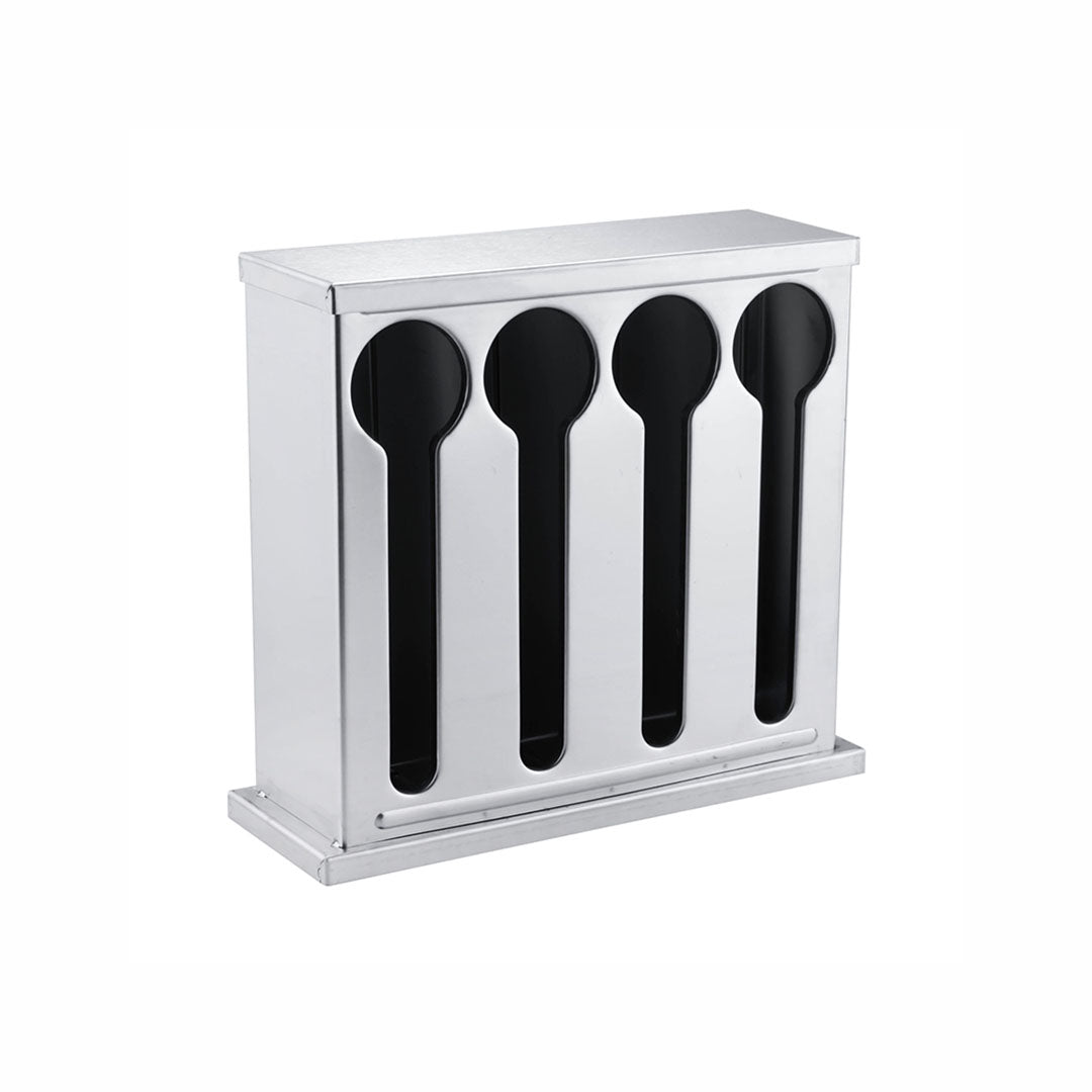 SOGA 2X Stainless Steel Buffet Restaurant Spoon Utensil Holder Storage Rack 4 Holes - Cafe Supply