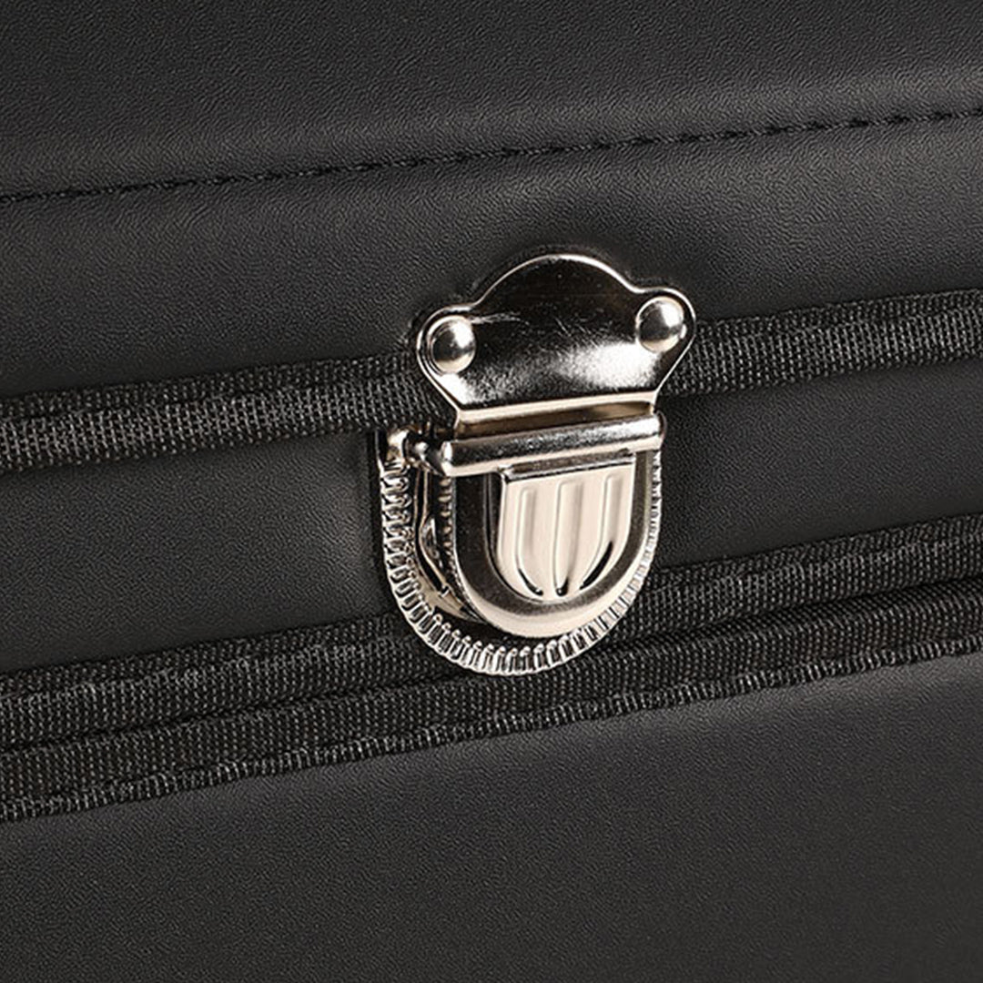 SOGA 4X 60cm Leather Car Boot Collapsible Foldable Trunk Cargo Organizer Portable Storage Box with Lock Black - Cafe Supply