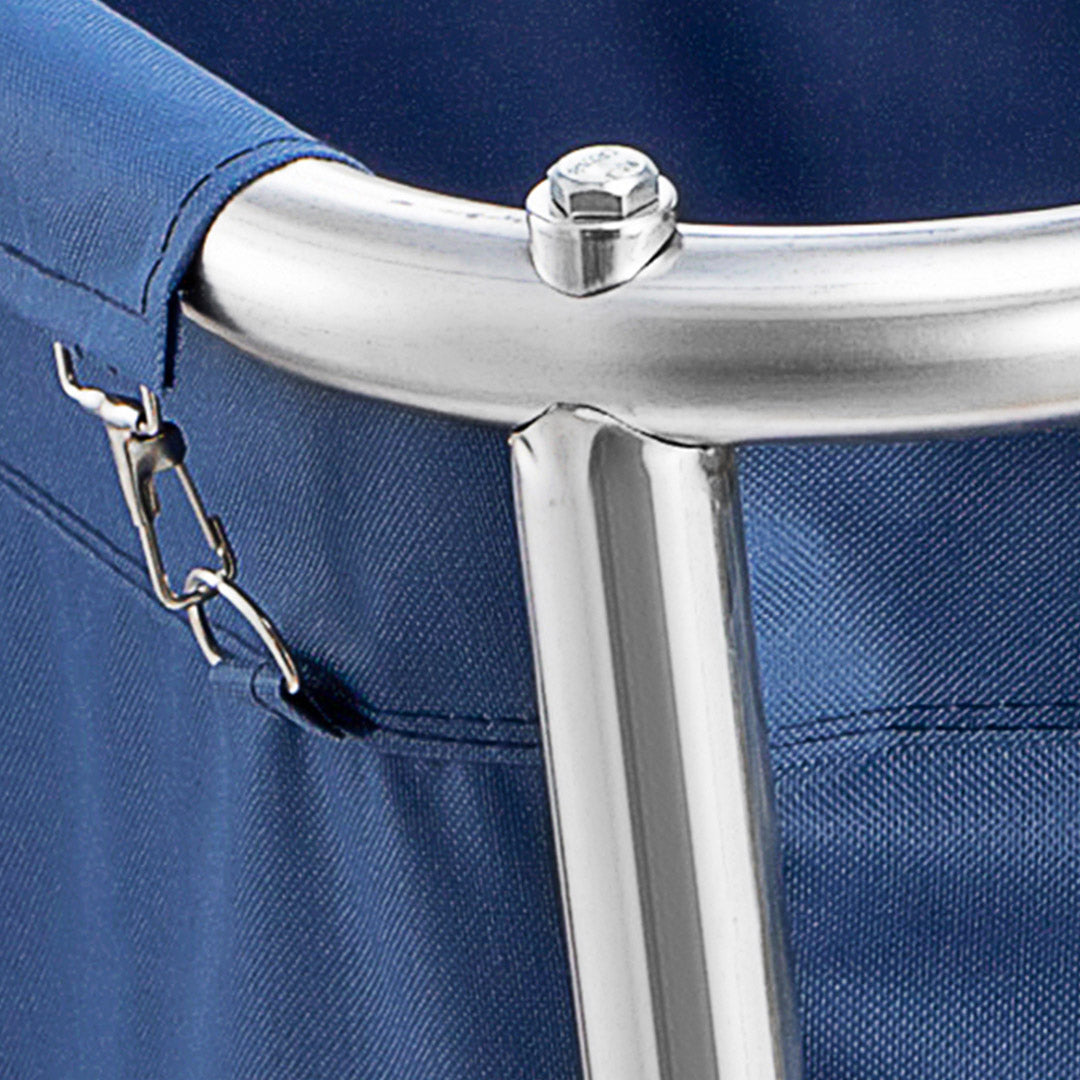 SOGA 2X Stainless Steel Commercial Large Soiled Linen Laundry Trolley Cart with Wheels Blue - Cafe Supply