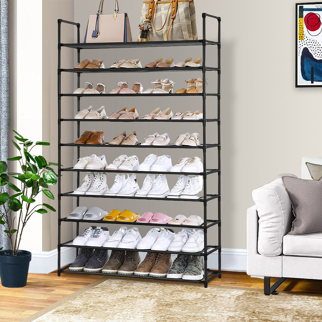 SOGA 10 Tier Shoe Storage Shelf Space-Saving Caddy Rack Organiser with Handle - Cafe Supply