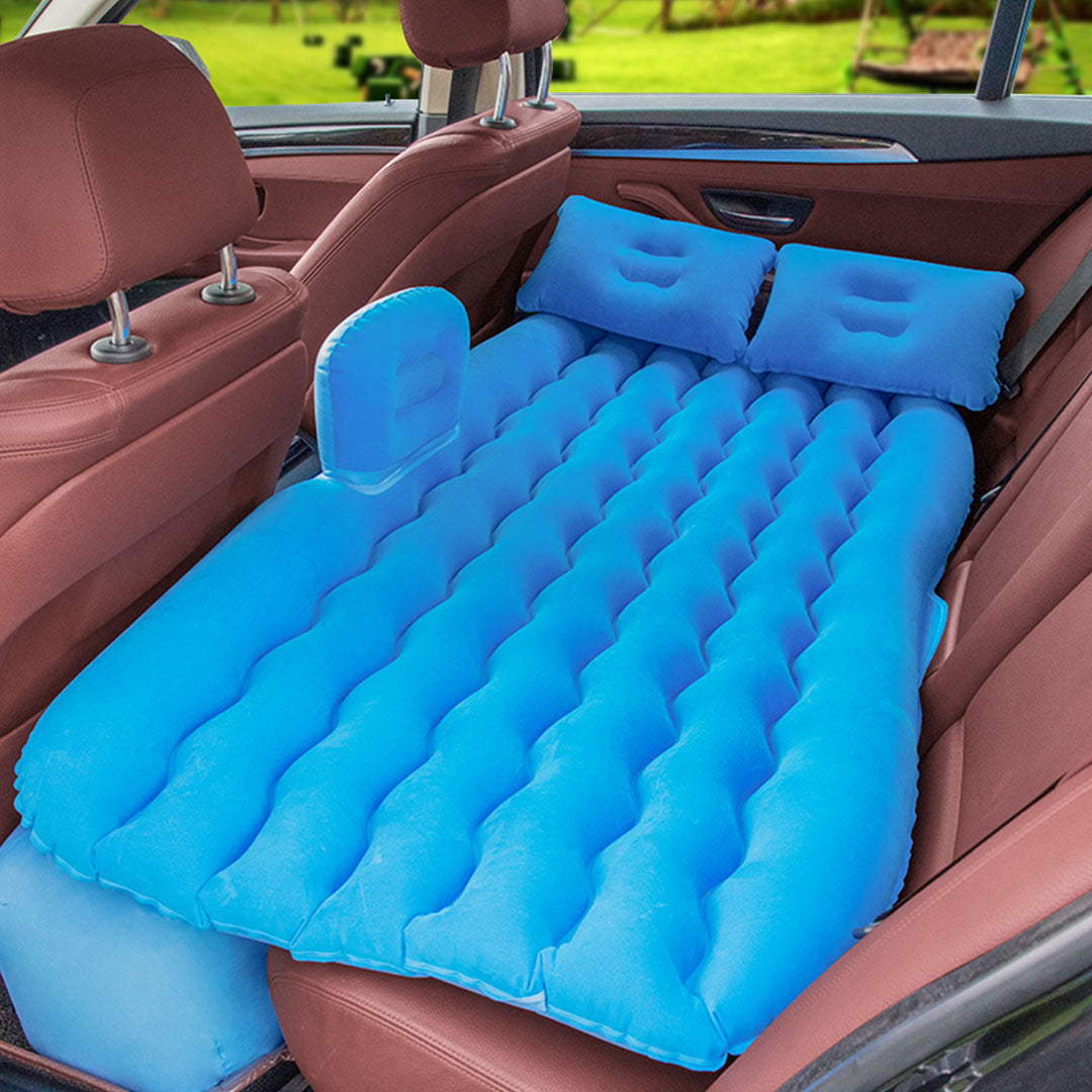 SOGA 2X Blue Ripple Inflatable Car Mattress Portable Camping Air Bed Travel Sleeping Kit Essentials - Cafe Supply