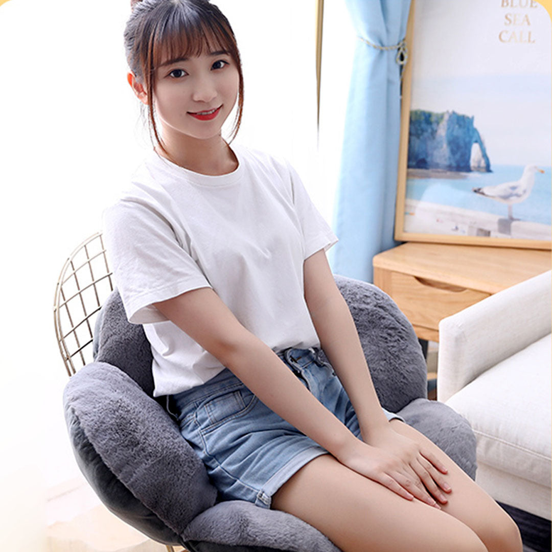 SOGA Dark Gray Whimsical Big Flower Shape Cushion Soft Leaning Bedside Pad Floor Plush Pillow Home Decor - Cafe Supply