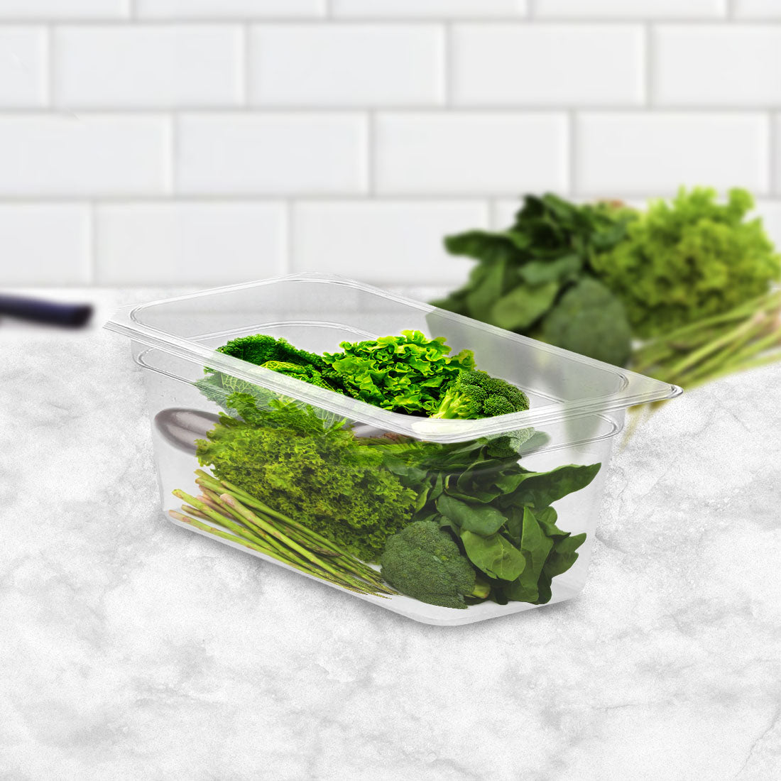 SOGA 100mm Clear Gastronorm GN Pan 1/3 Food Tray Storage Bundle of 6 - Cafe Supply