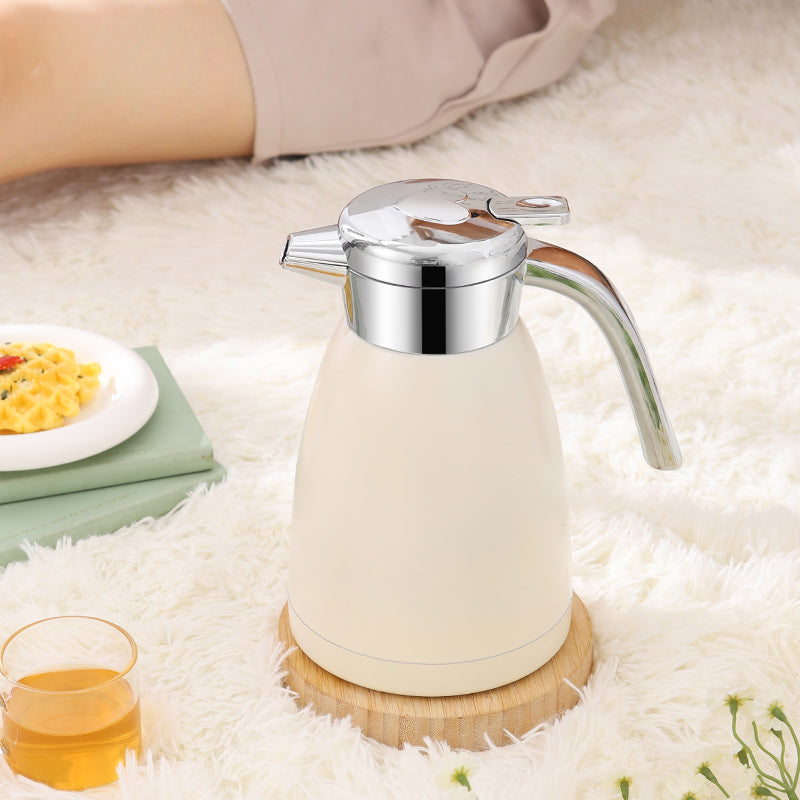SOGA 1.8L Stainless Steel Kettle Insulated Vacuum Flask Water Coffee Jug Thermal White - Cafe Supply