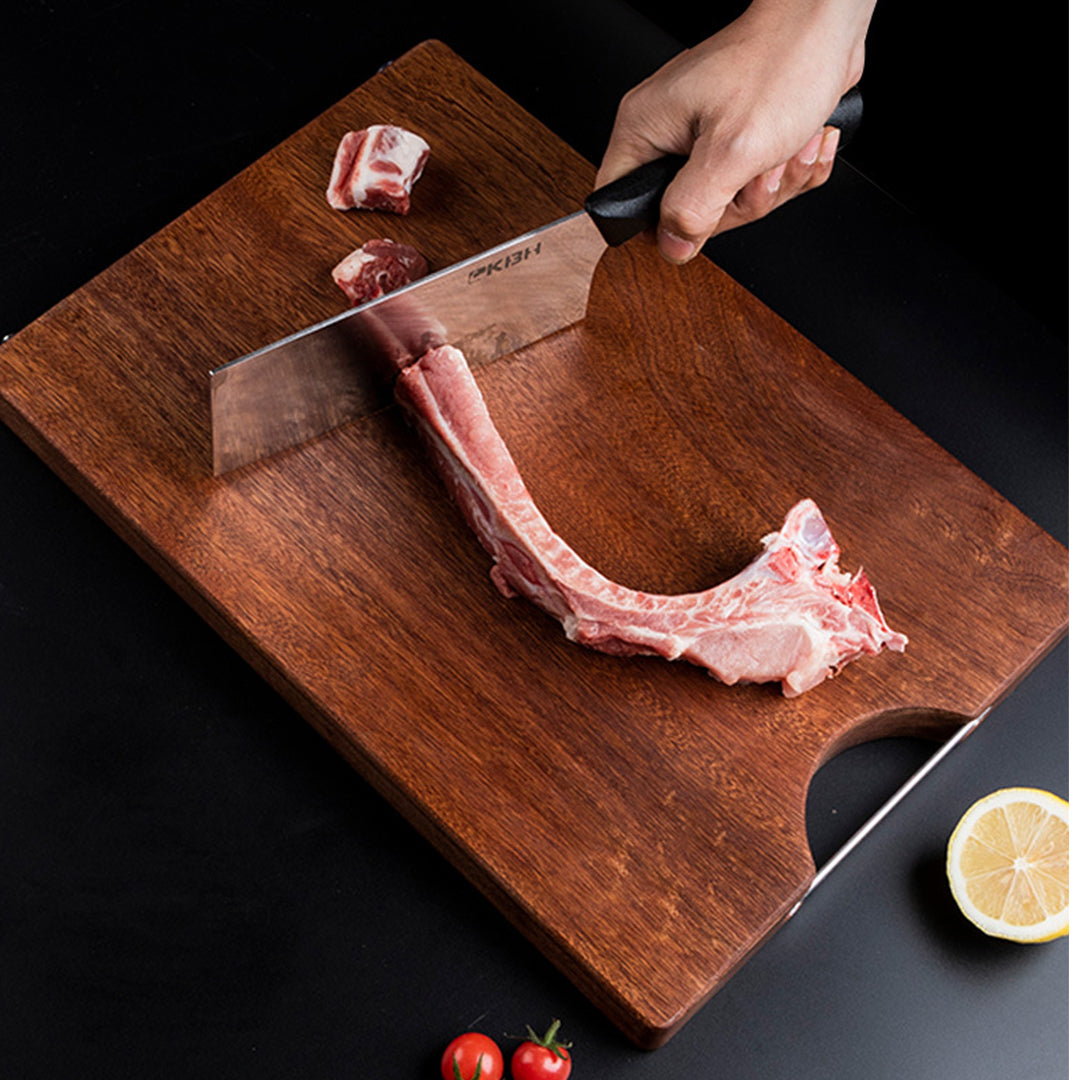 SOGA 2X 50cm Rectangular Wooden Ebony Butcher Block Non-slip Chopping Food Serving Tray Charcuterie Board - Cafe Supply