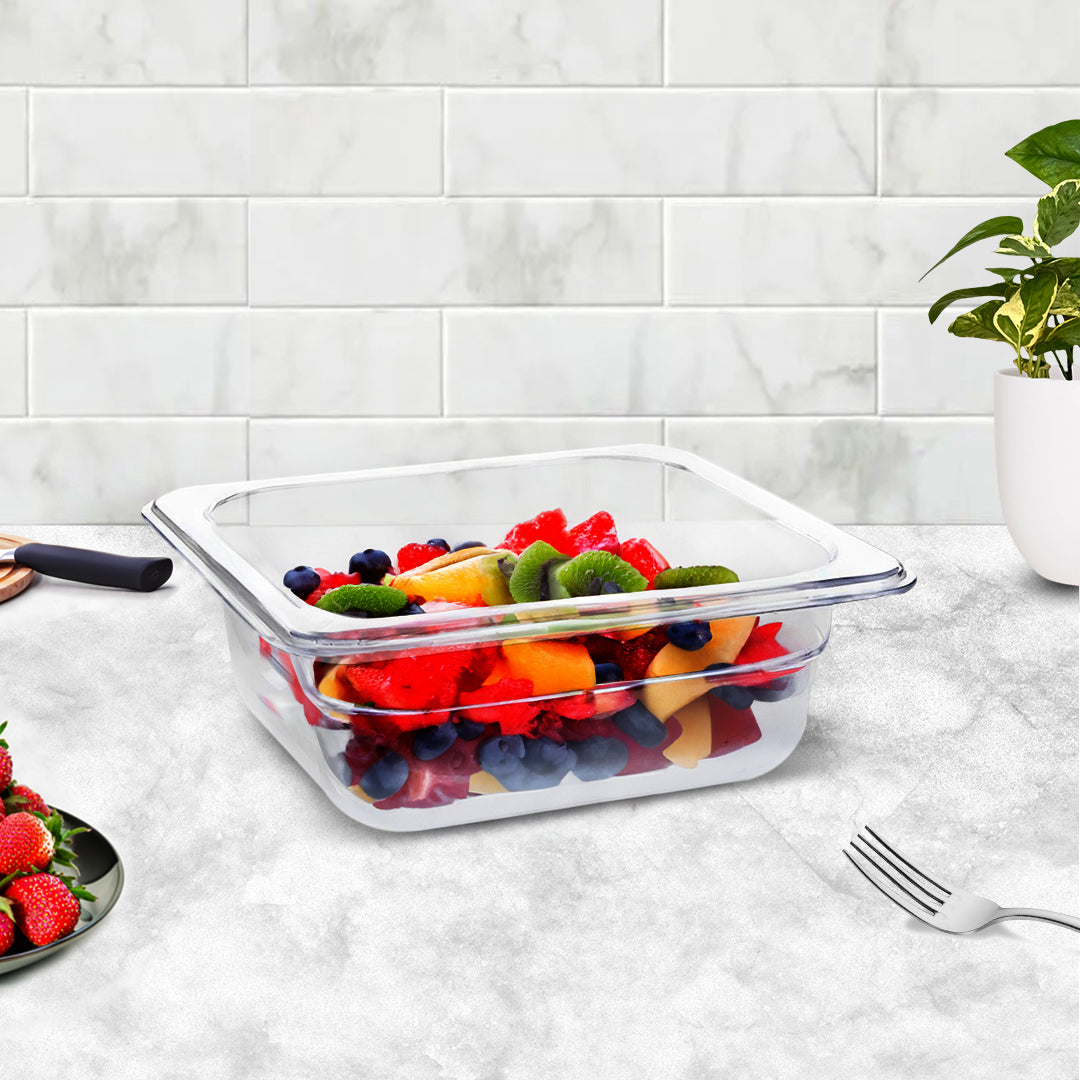 SOGA 65mm Clear Gastronorm GN Pan 1/6 Food Tray Storage Bundle of 2 - Cafe Supply