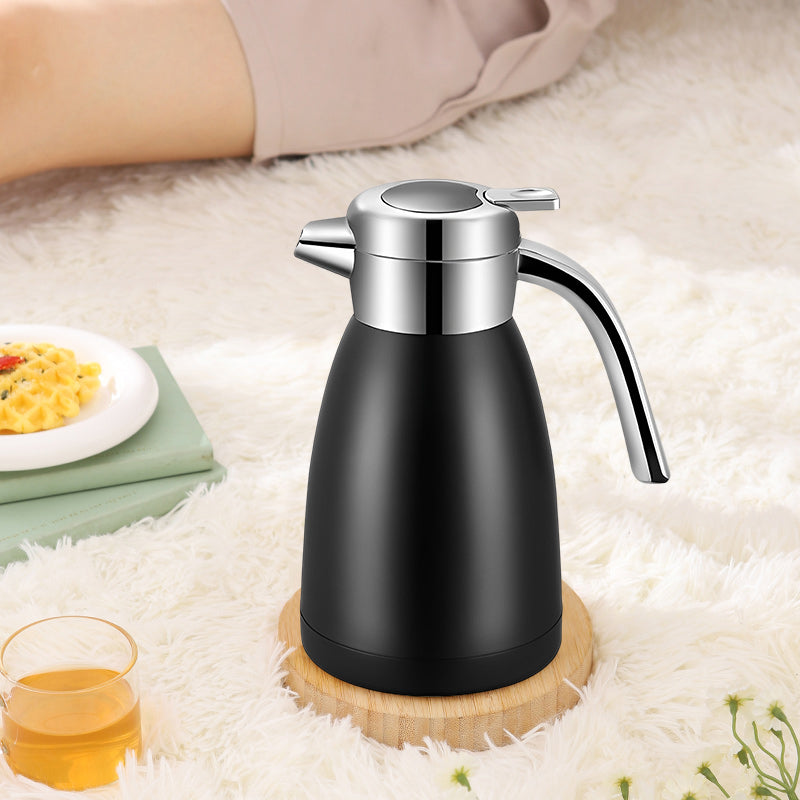 SOGA 1.8L Stainless Steel Kettle Insulated Vacuum Flask Water Coffee Jug Thermal Black - Cafe Supply