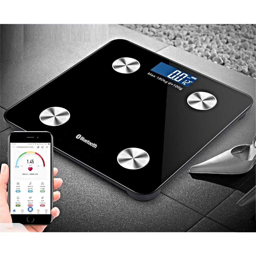 SOGA 2X Wireless Bluetooth Digital Body Fat Scale Bathroom Health Analyser Weight Black/Pink - Cafe Supply
