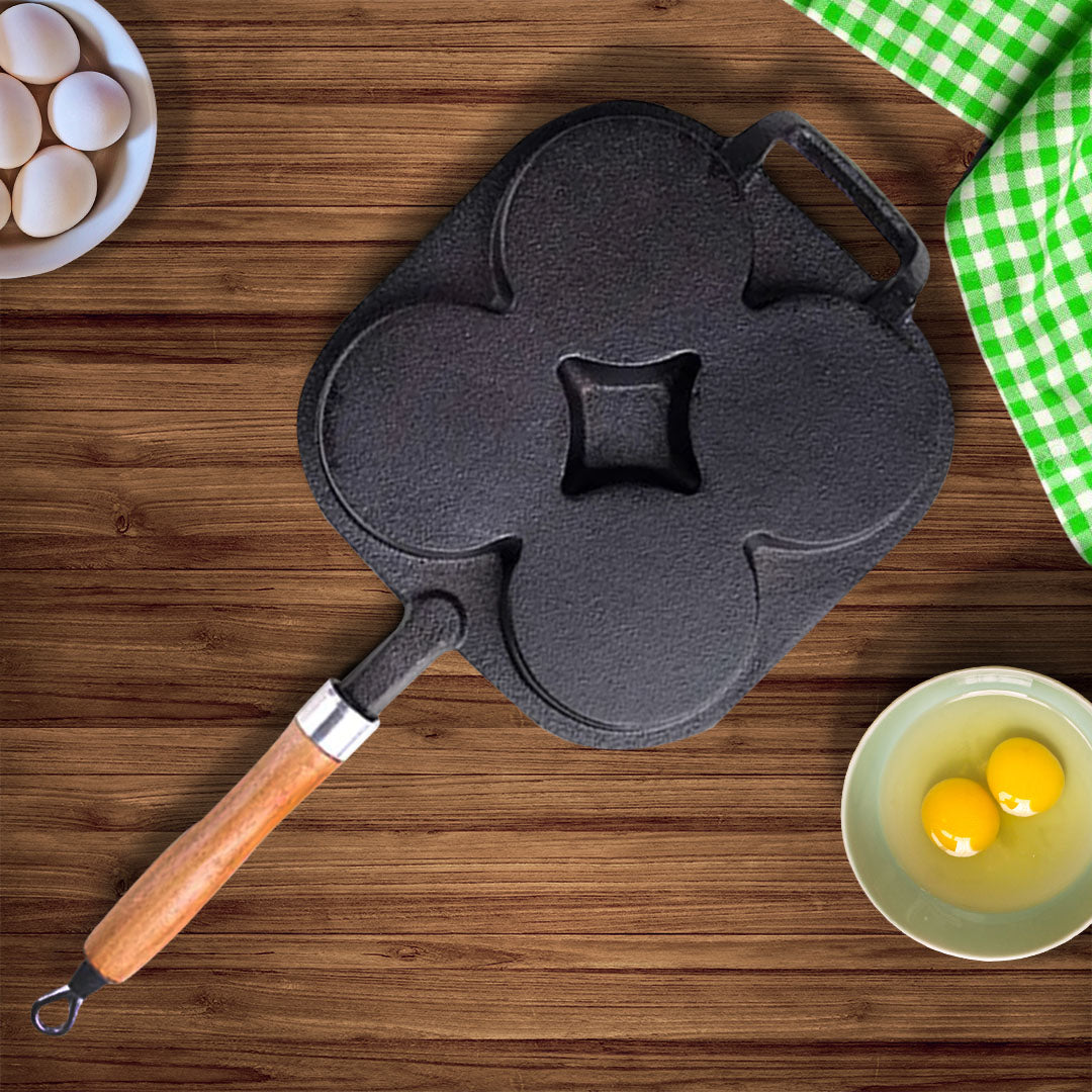 SOGA 2X 4 Mold Cast Iron Breakfast Fried Egg Pancake Omelette Fry Pan - Cafe Supply