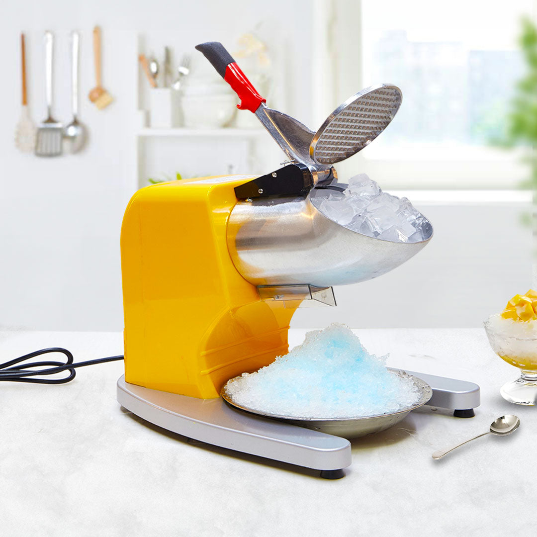 SOGA Ice Shaver Electric Stainless Steel Ice Crusher Slicer Machine Commercial Yellow - Cafe Supply
