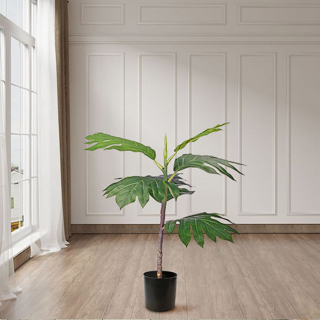 SOGA 4X 60cm Artificial Natural Green Split-Leaf Philodendron Tree Fake Tropical Indoor Plant Home Office Decor - Cafe Supply