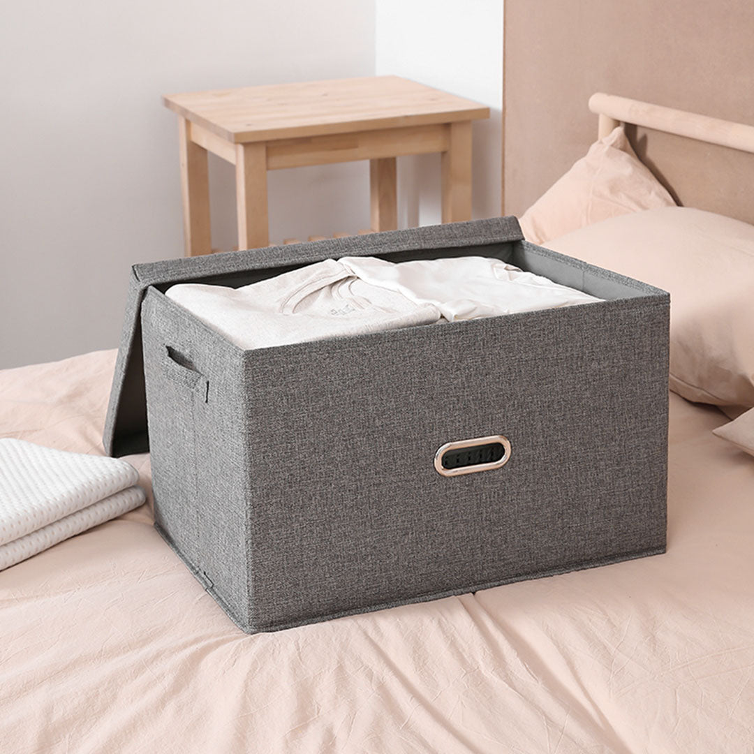 SOGA Grey Small Foldable Canvas Storage Box Cube Clothes Basket Organiser Home Decorative Box - Cafe Supply