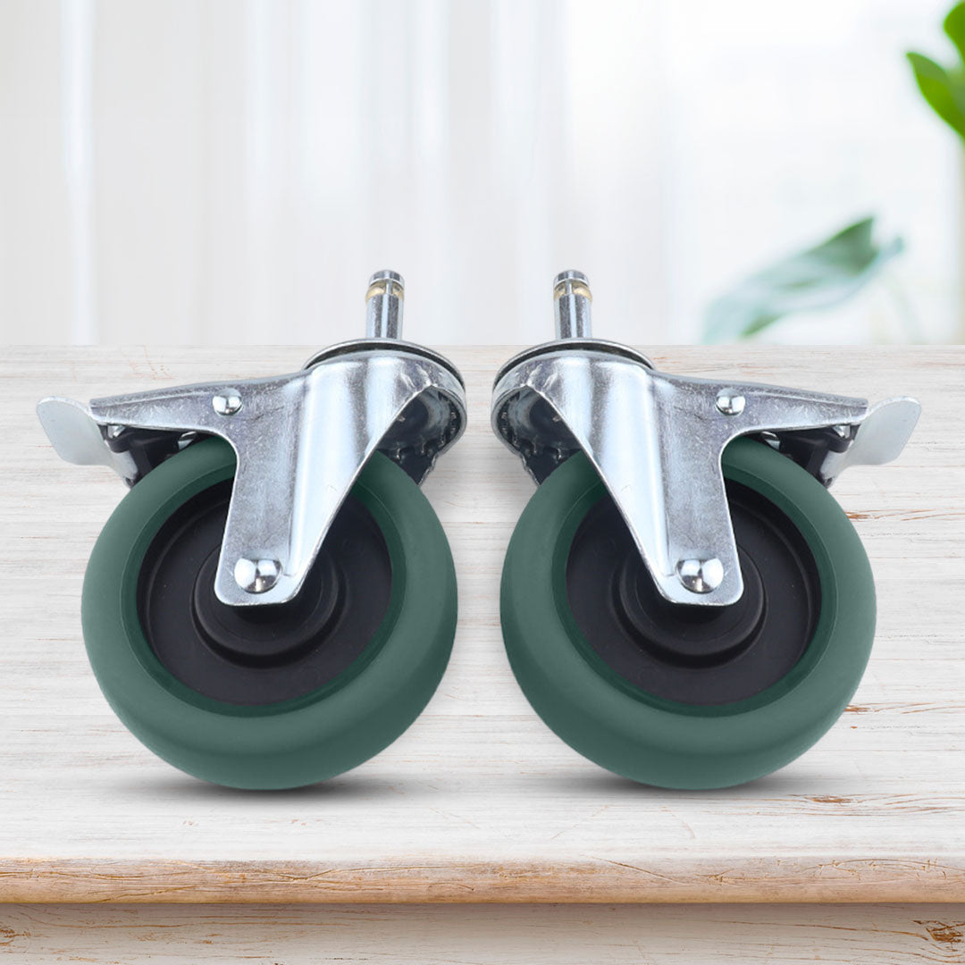 SOGA 2X 4" Heavy Duty Polyurethane Swivel Castor Brake Wheels - Cafe Supply