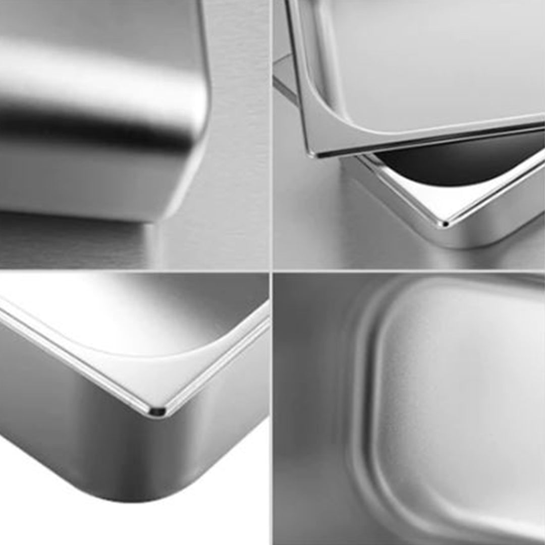 SOGA 4X Gastronorm GN Pan Full Size 1/3 GN Pan 20cm Deep Stainless Steel Tray - Cafe Supply
