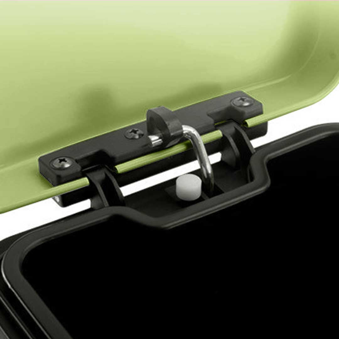 SOGA 2X 12L Foot Pedal Stainless Steel Rubbish Recycling Garbage Waste Trash Bin Square Green - Cafe Supply