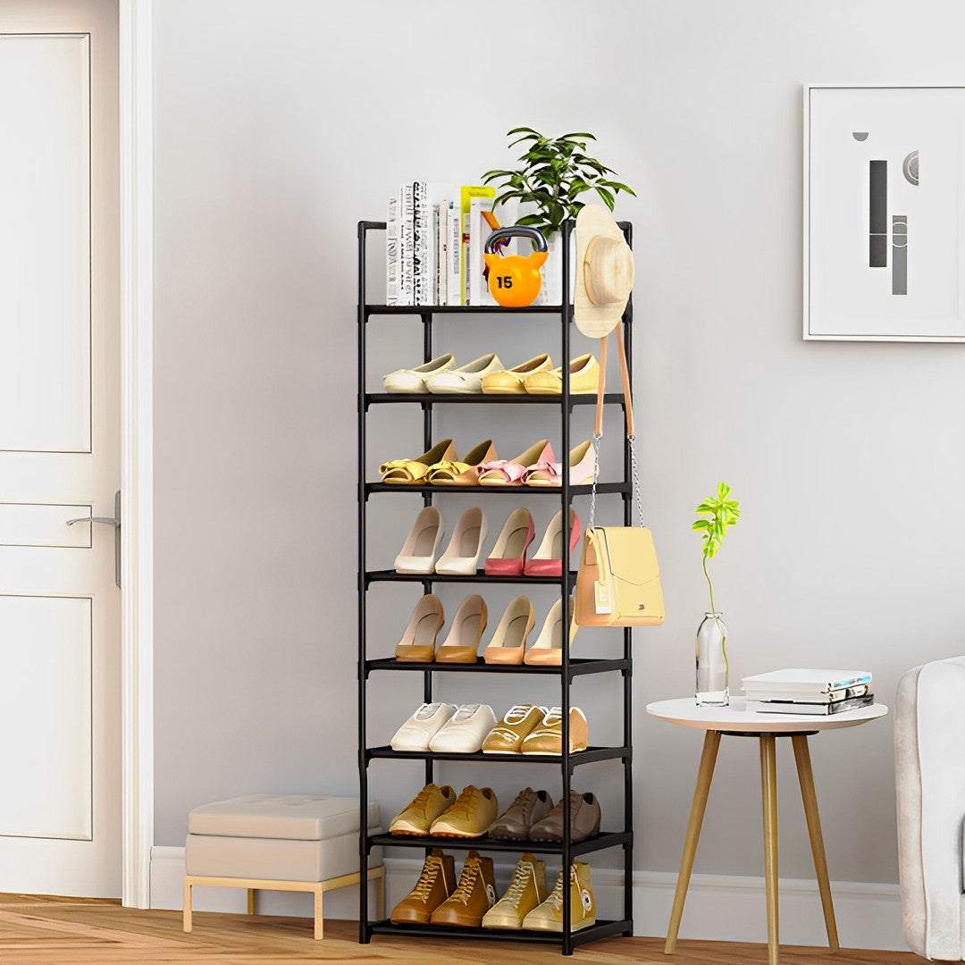 SOGA 2X 8 Tier Shoe Storage Shelf Space-Saving Caddy Rack Organiser with Handle - Cafe Supply