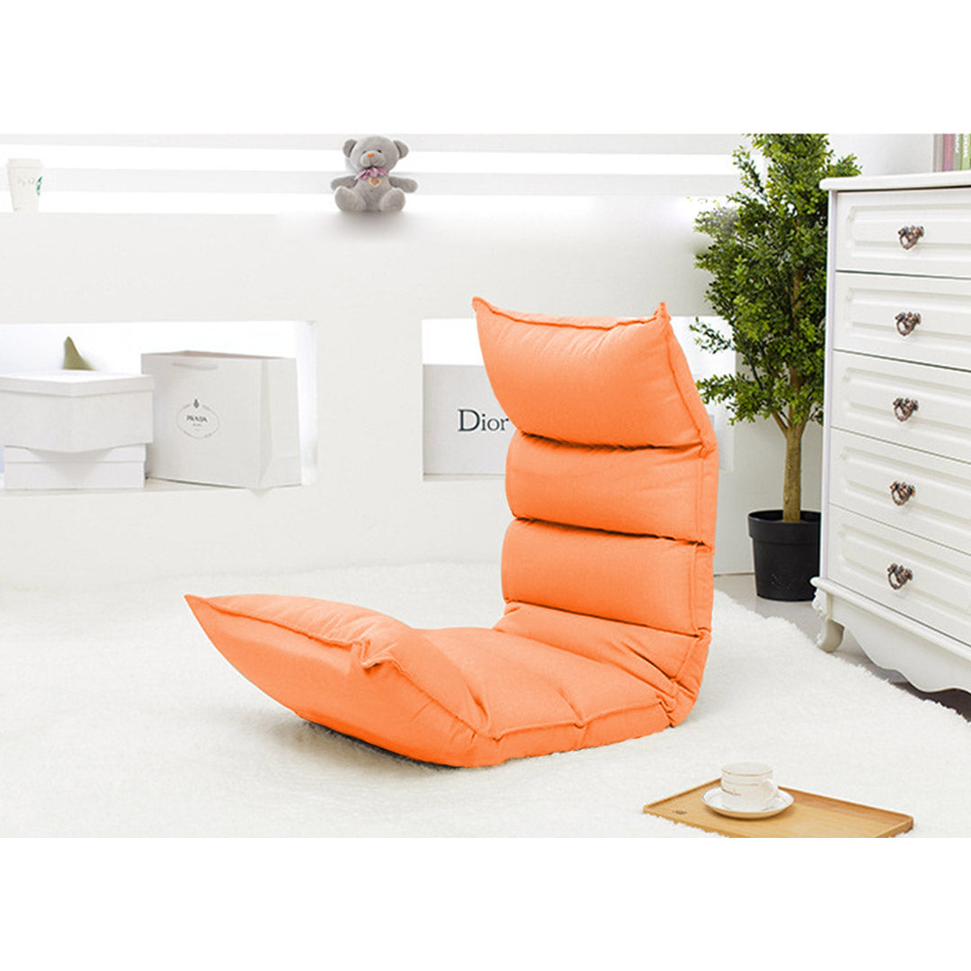 SOGA 2X Foldable Tatami Floor Sofa Bed Meditation Lounge Chair Recliner Lazy Couch Orange - Cafe Supply