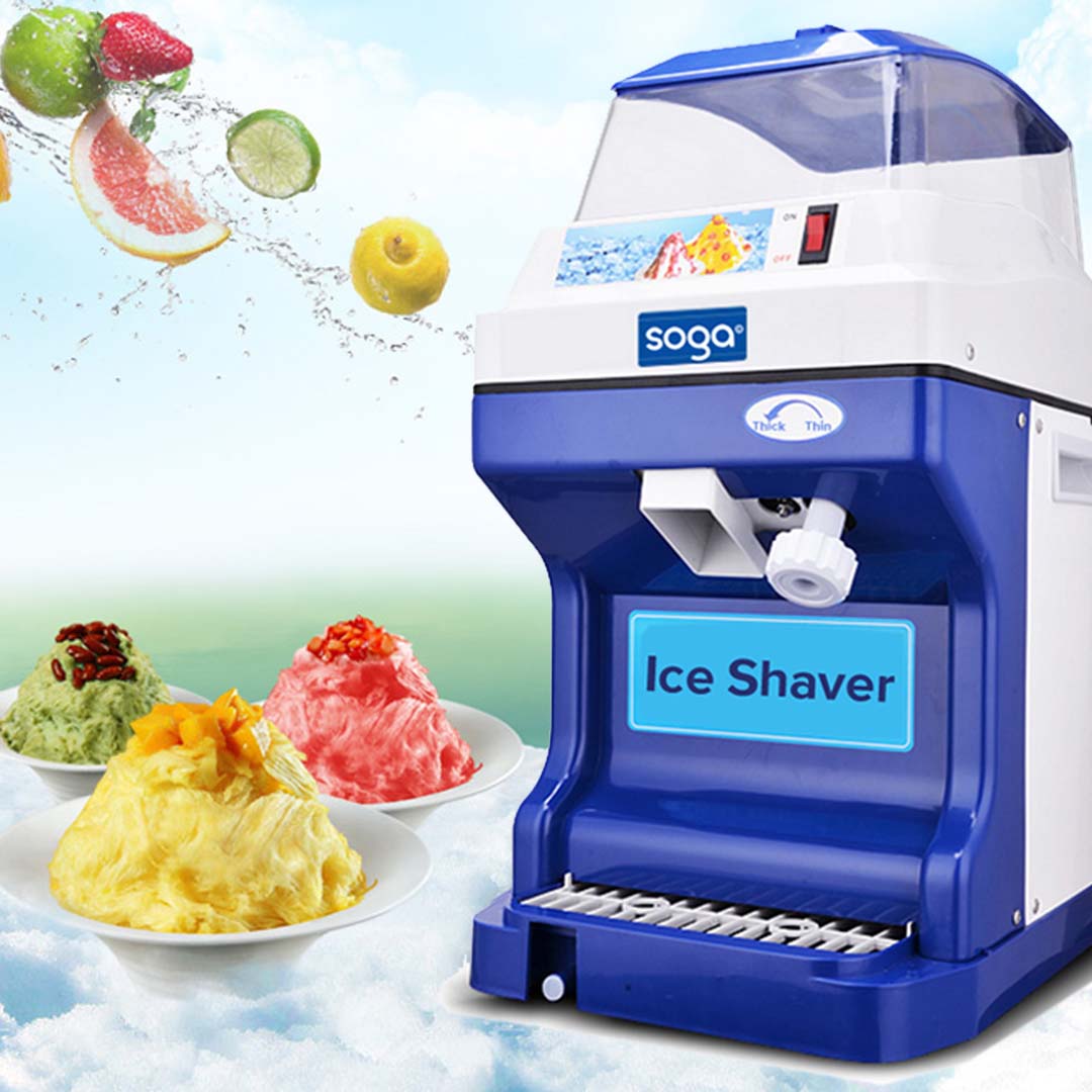 SOGA 2X Ice Shaver Commercial Electric Stainless Steel Ice Crusher Slicer Machine 180KG/h 88 - Cafe Supply