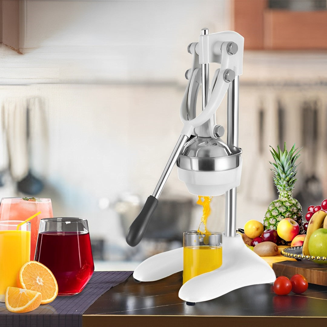 SOGA Stainless Steel Manual Juicer Hand Press Juice Extractor Squeezer Lemon Orange Citrus White - Cafe Supply