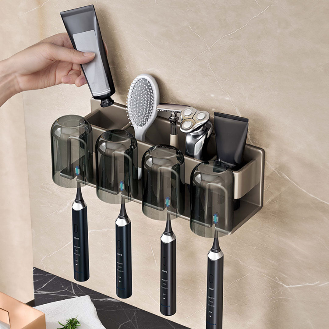 SOGA 2X 27cm Wall-Mounted Bathroom Storage Organiser Space Saving Adhesive Shelf Rack - Cafe Supply