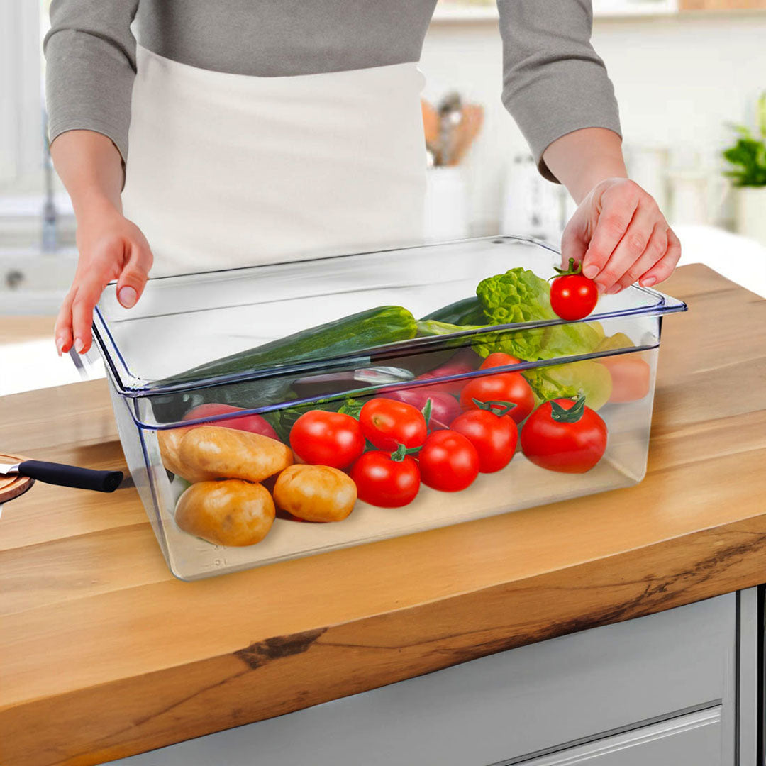 SOGA 200mm Clear Gastronorm GN Pan 1/1 Food Tray Storage Bundle of 4 - Cafe Supply