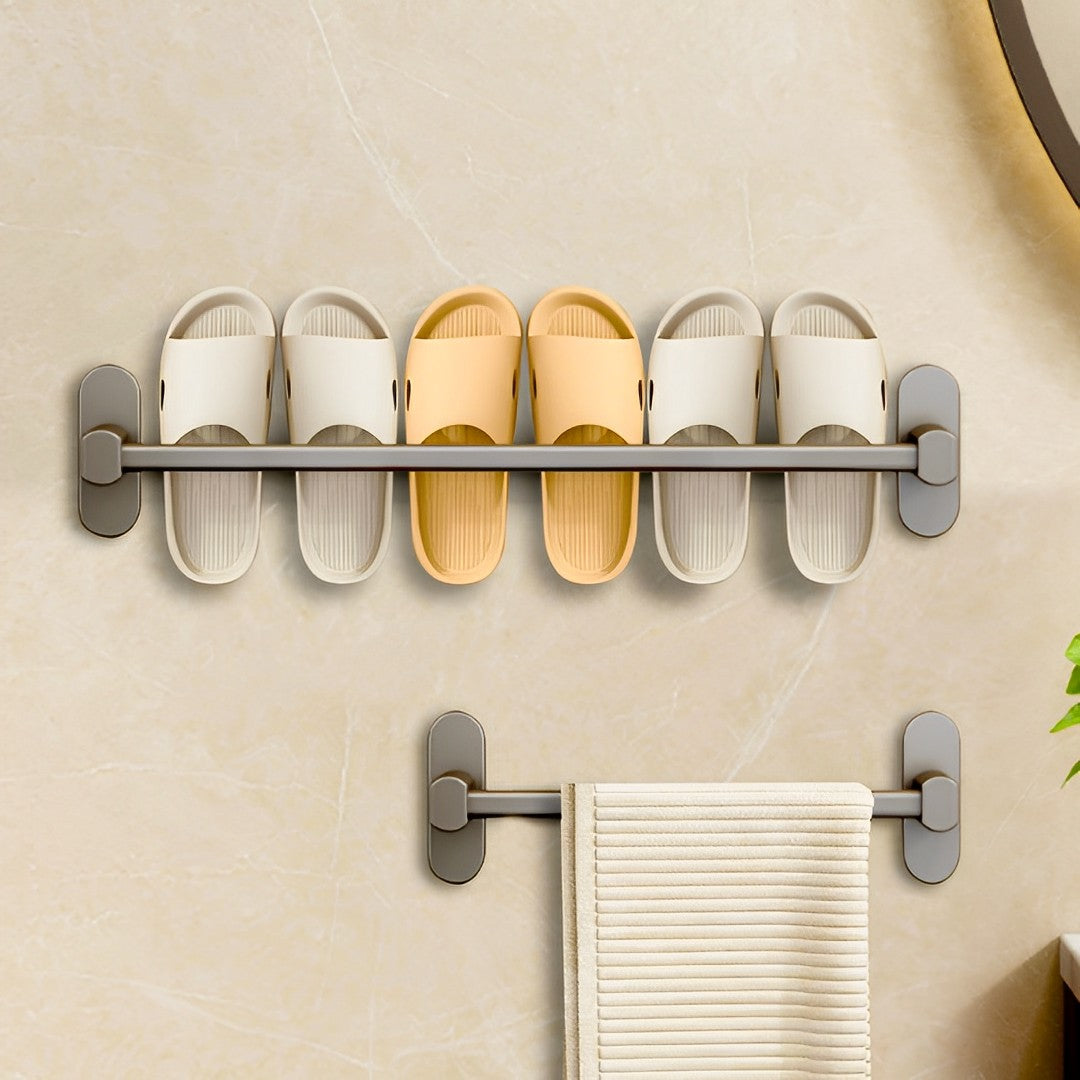 SOGA 2X 69cm Wall-Mounted Slipper Organiser Adhesive Storage Space-Saving Wall Rack - Cafe Supply