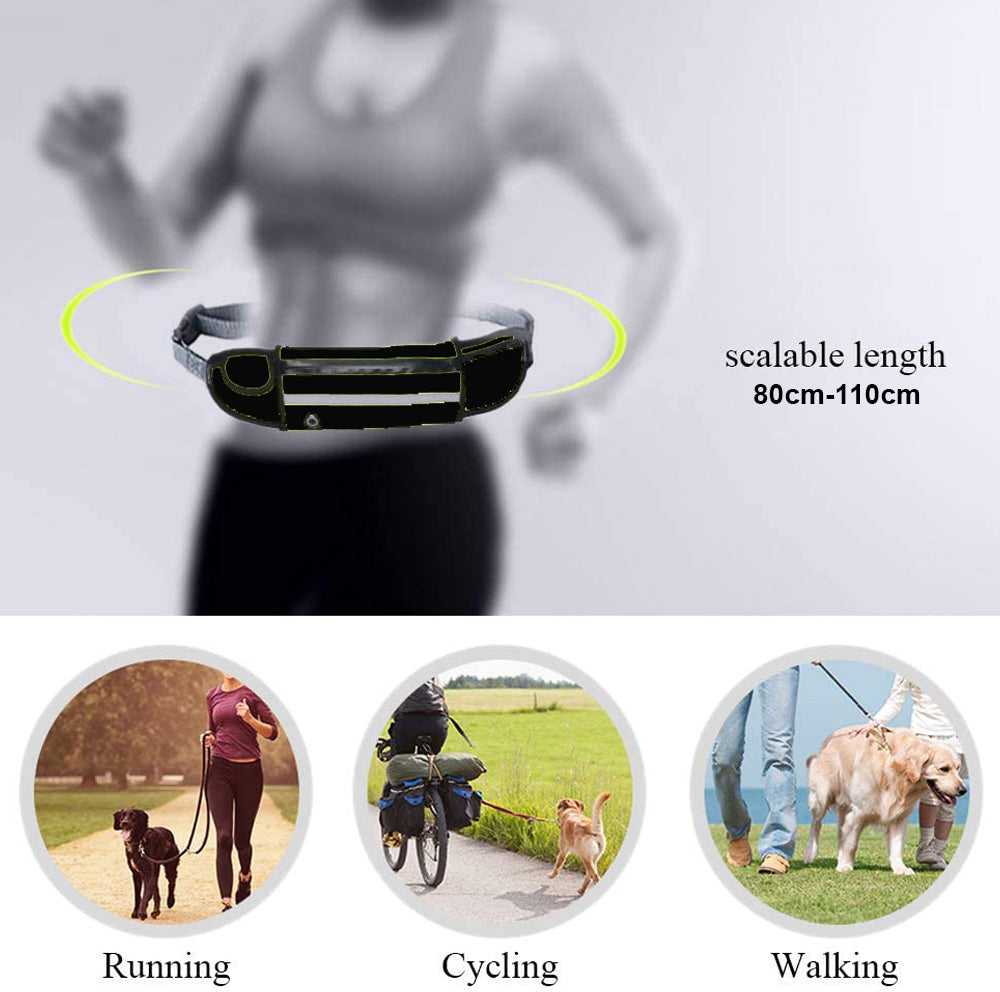 SOGA Black Adjustable Hands-Free Pet Leash Bag Dog Lead Walking Running Jogging Pet Essentials - Cafe Supply