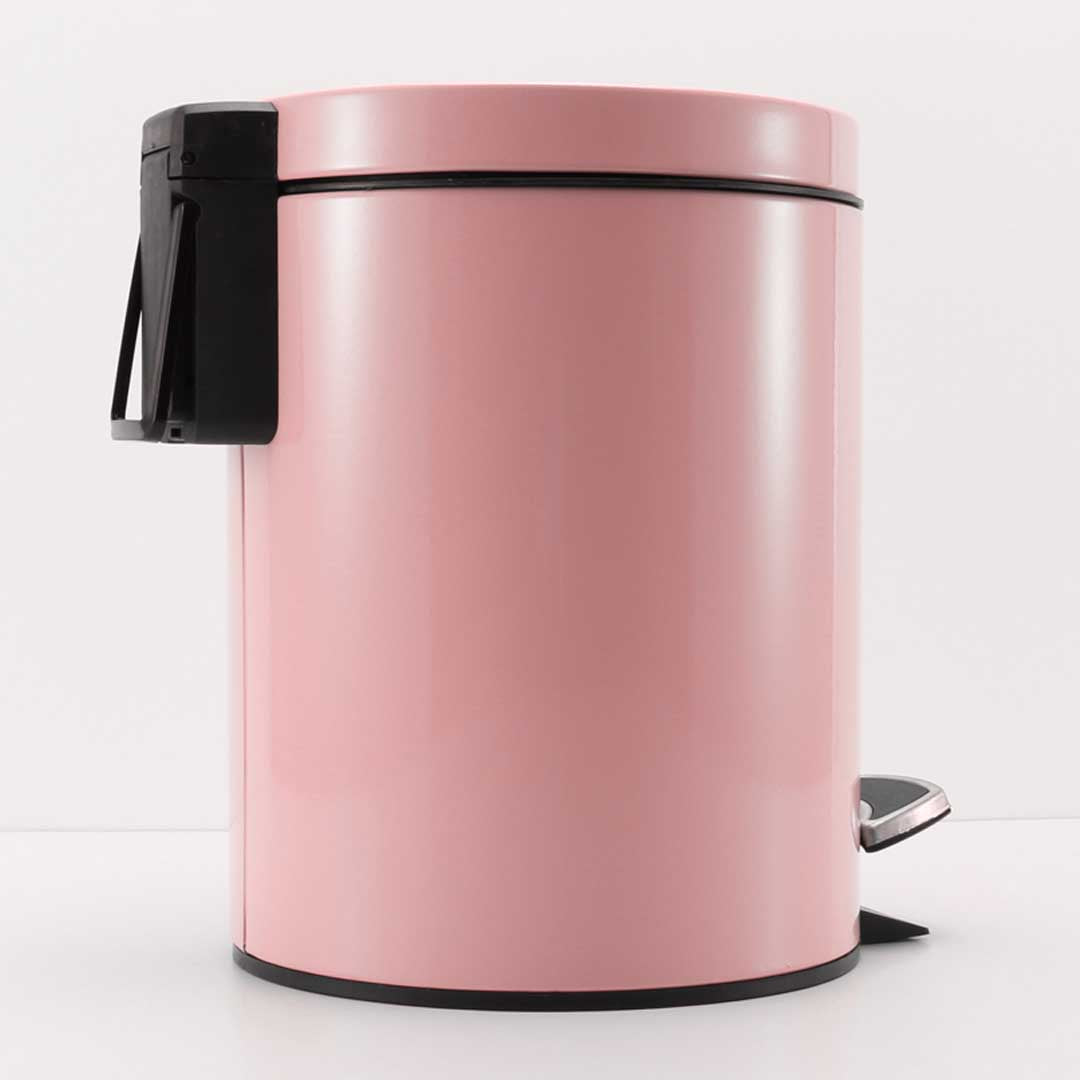 SOGA 2X 12L Foot Pedal Stainless Steel Rubbish Recycling Garbage Waste Trash Bin Round Pink - Cafe Supply