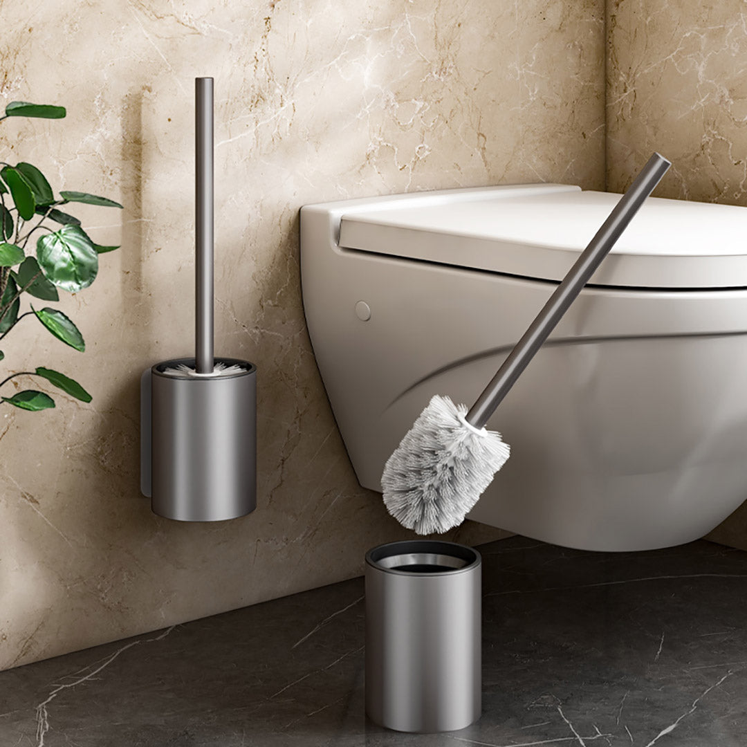 SOGA 27cm Wall-Mounted Toilet Brush with Holder Bathroom Cleaning Scrub Dark Grey - Cafe Supply