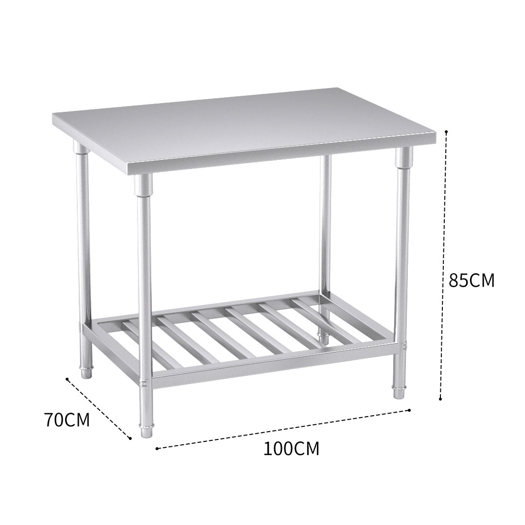 SOGA 100*70*85cm Commercial Catering Kitchen Stainless Steel Prep Work Bench - Cafe Supply