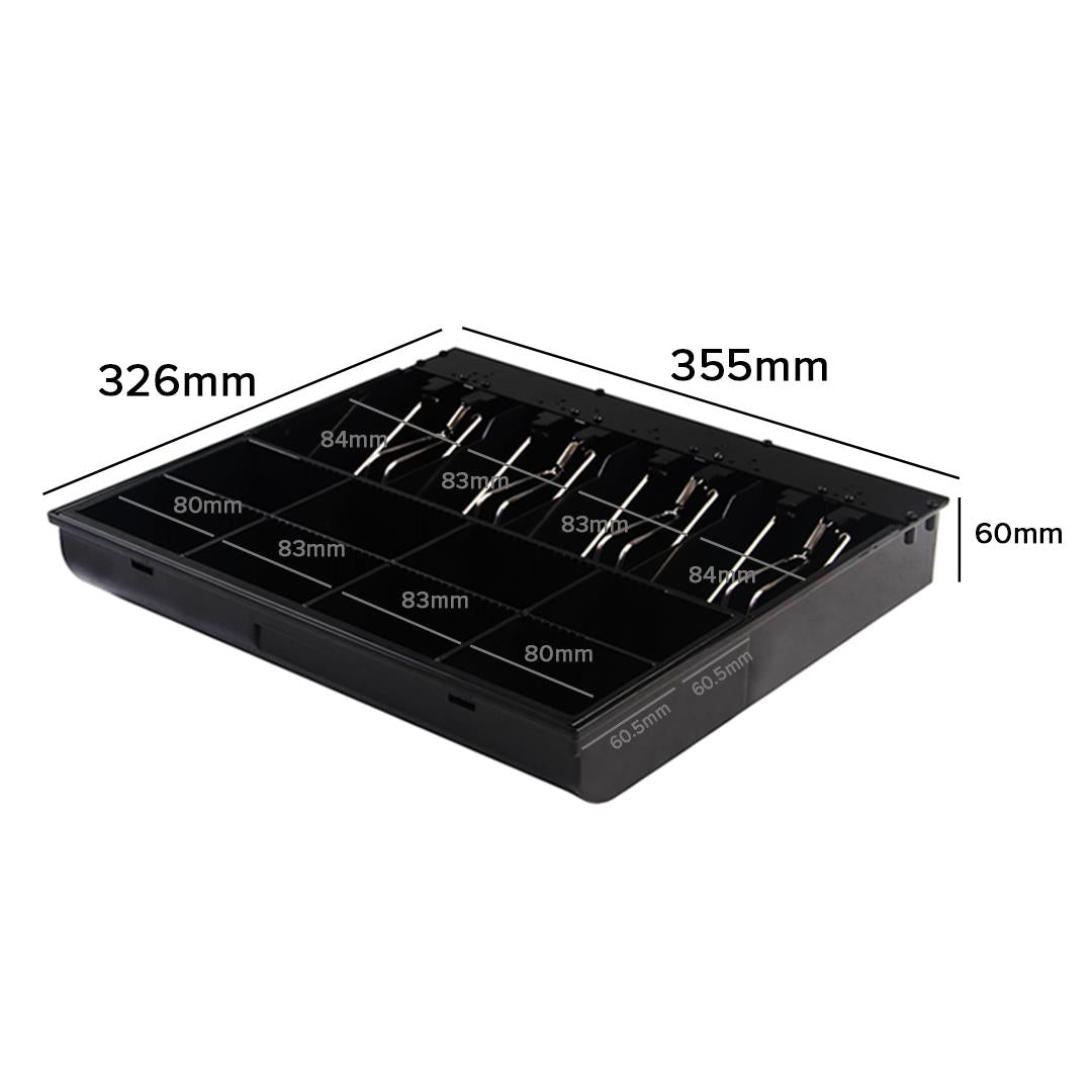 SOGA Black Heavy Duty Cash Drawer Electronic 4 Bills 8 Coins Cheque Slot Tray Pos 410 - Cafe Supply