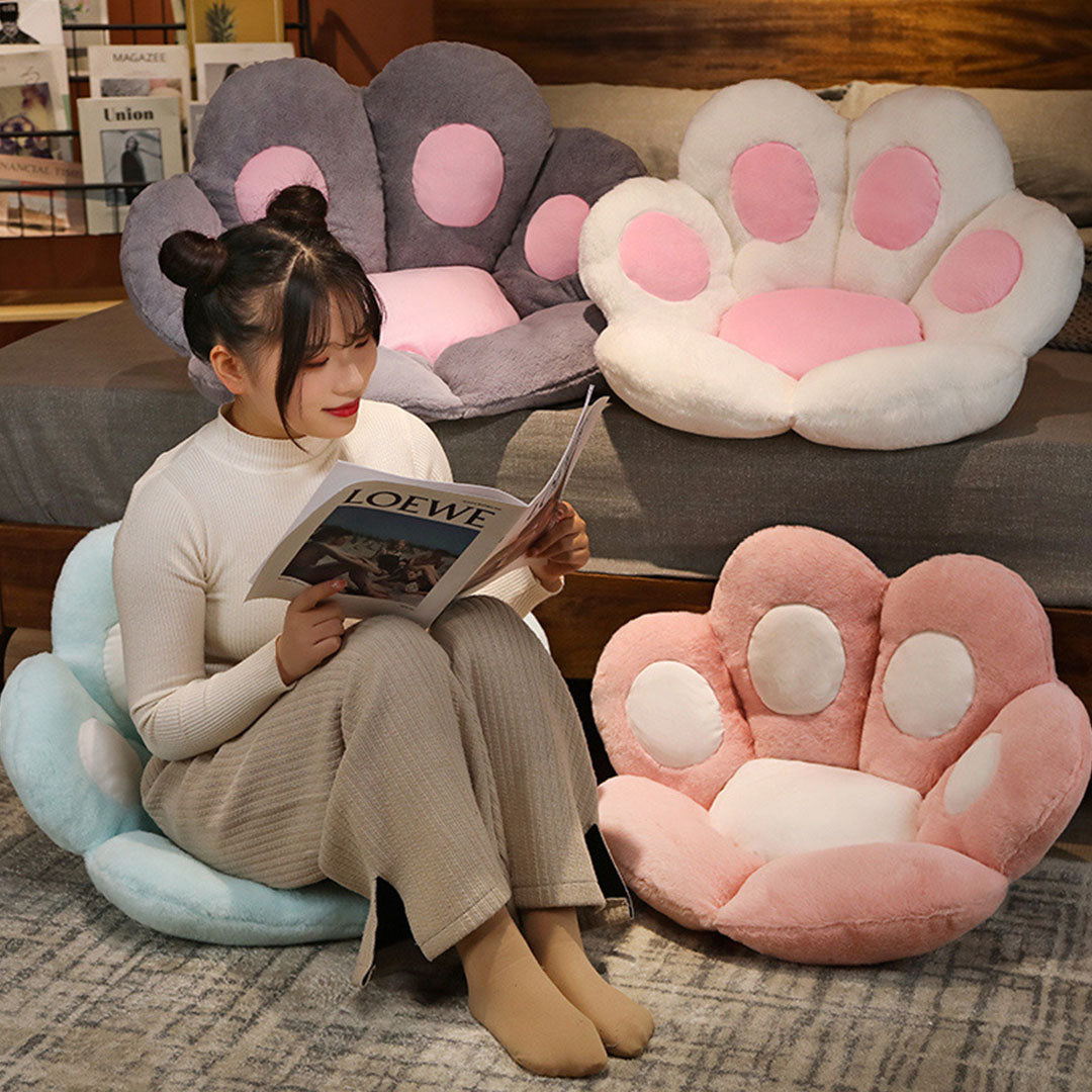 SOGA 2X 70cm Mint Blue Paw Shape Cushion Warm Lazy Sofa Decorative Pillow Backseat Plush Mat Home Decor - Cafe Supply