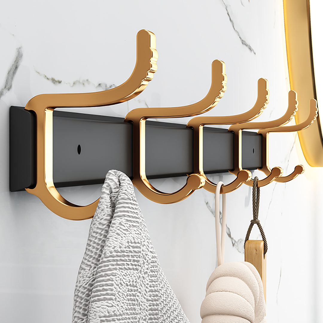 SOGA 2X 41cm Wall Mounted Towel Rack Space-Saving Hanger Organiser with Durable Hooks - Cafe Supply