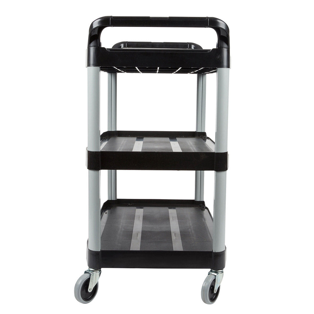SOGA 3 Tier Food Trolley Food Waste Cart With Two Bins Storage Kitchen Black Large - Cafe Supply