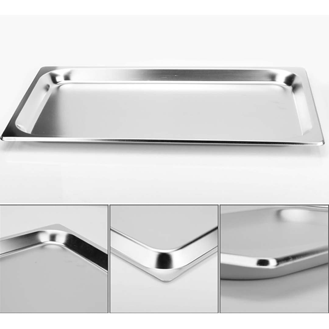SOGA 6X Gastronorm GN Pan Full Size 1/1 GN Pan 4cm Deep Stainless Steel Tray With Lid - Cafe Supply