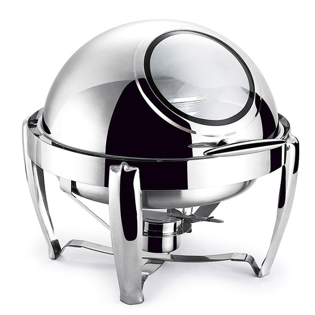 SOGA 6.5L Stainless Steel Round Soup Tureen Bowl Station Roll Top Buffet Chafing Dish Catering Chafer Food Warmer Server - Cafe Supply