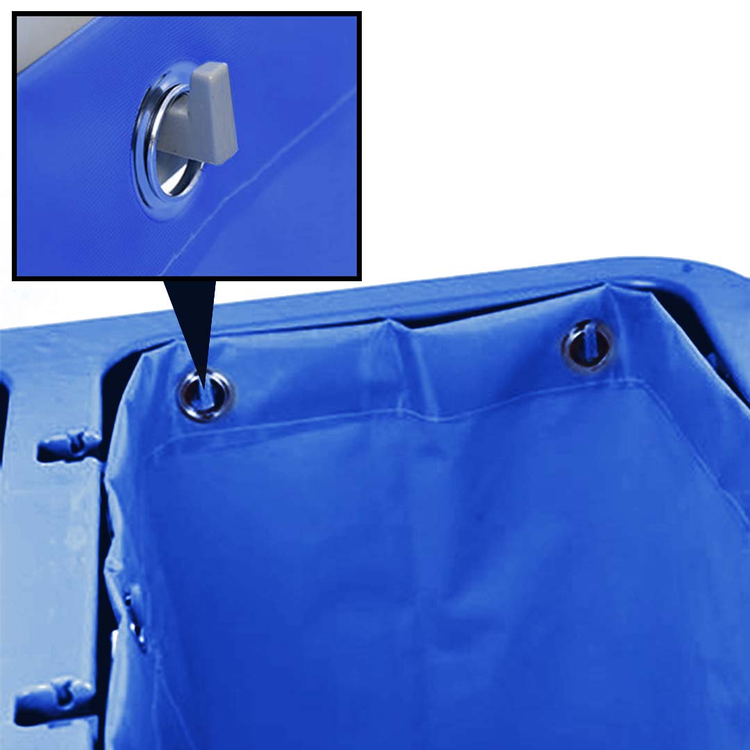 SOGA 3 Tier Multifunction Janitor Cleaning Waste Cart Trolley and Waterproof Bag Blue - Cafe Supply