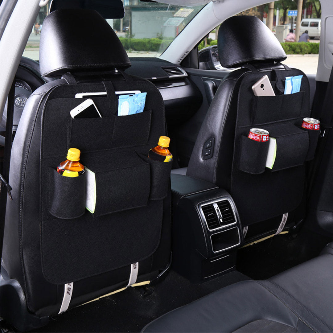 SOGA PVC Leather Car Back Seat Storage Bag Multi-Pocket Organizer Backseat and iPad Mini Holder Black - Cafe Supply