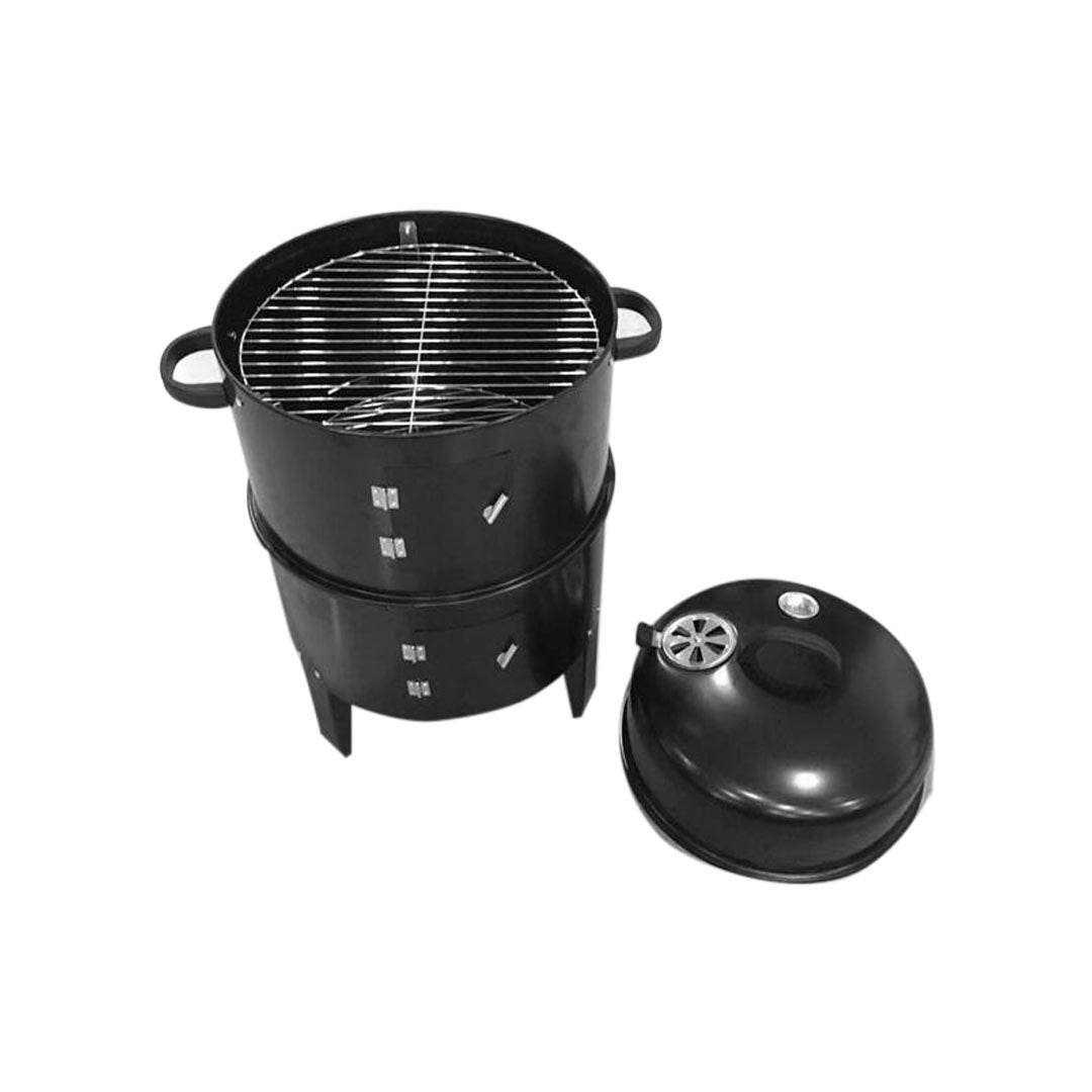SOGA 2X 3 In 1 Barbecue Smoker Outdoor Charcoal BBQ Grill Camping Picnic Fishing - Cafe Supply