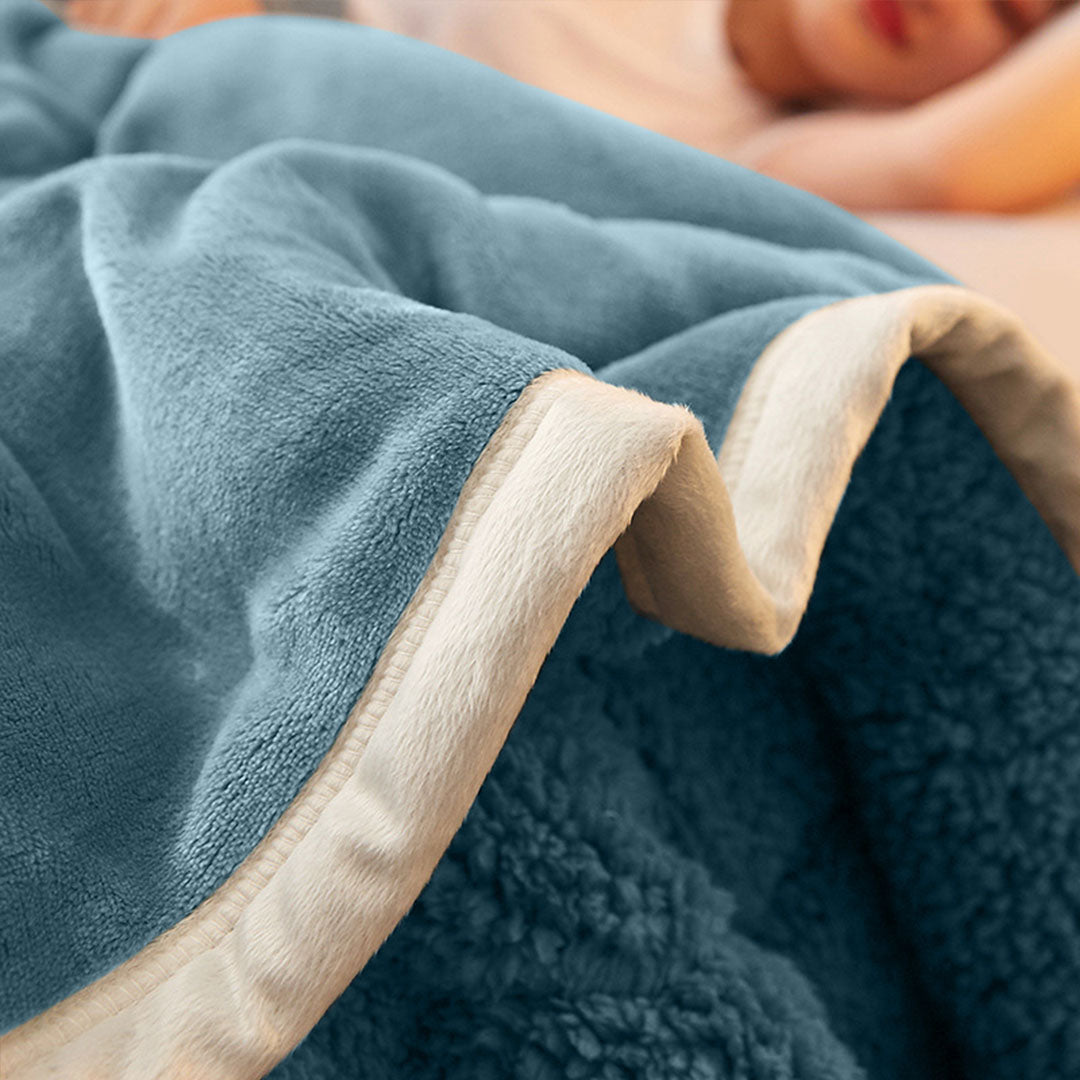 SOGA 2X Lake Blue Throw Blanket Warm Cozy Double Sided Thick Flannel Coverlet Fleece Bed Sofa Comforter - Cafe Supply