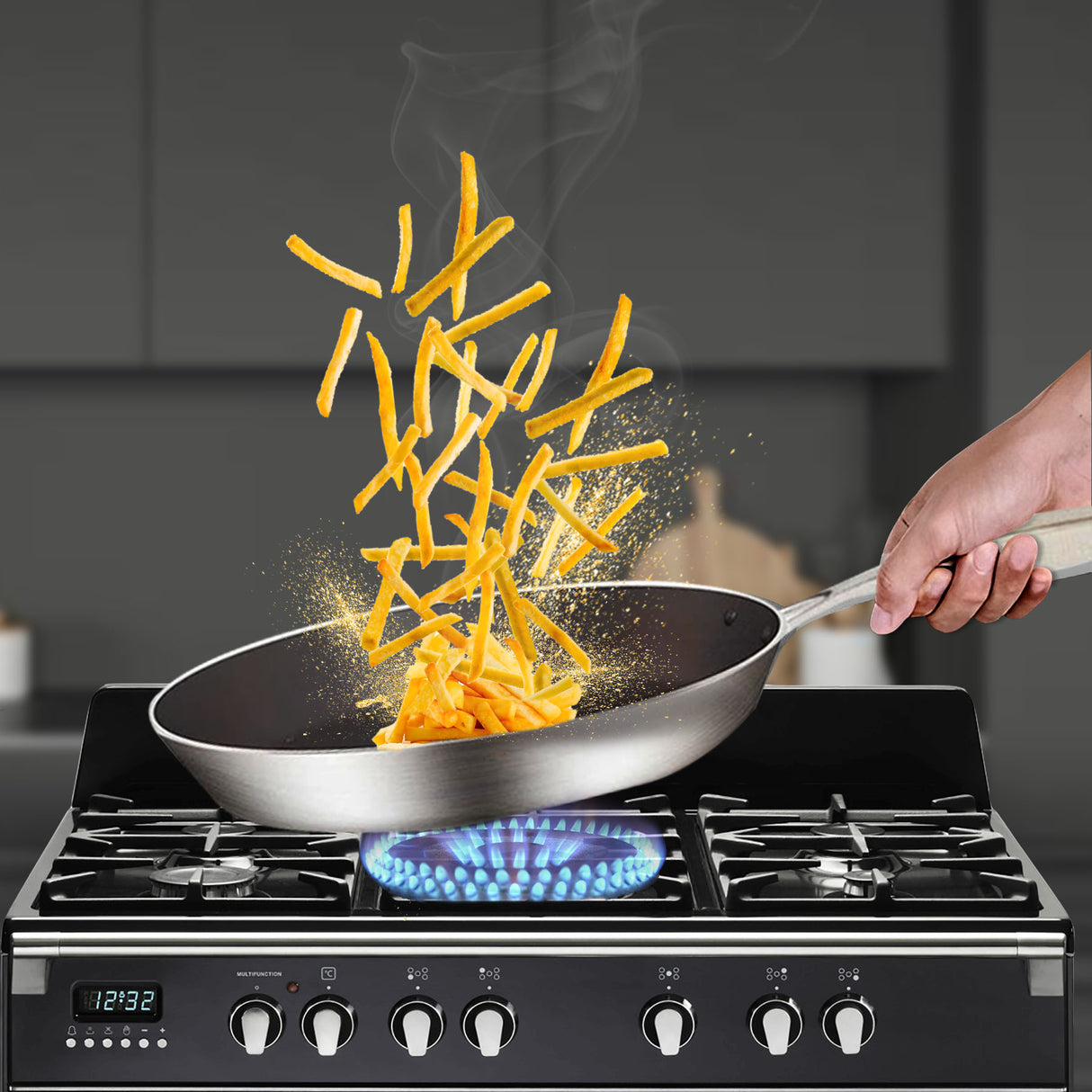 SOGA Stainless Steel Fry Pan 28cm 36cm Frying Pan Induction Non Stick Interior - Cafe Supply