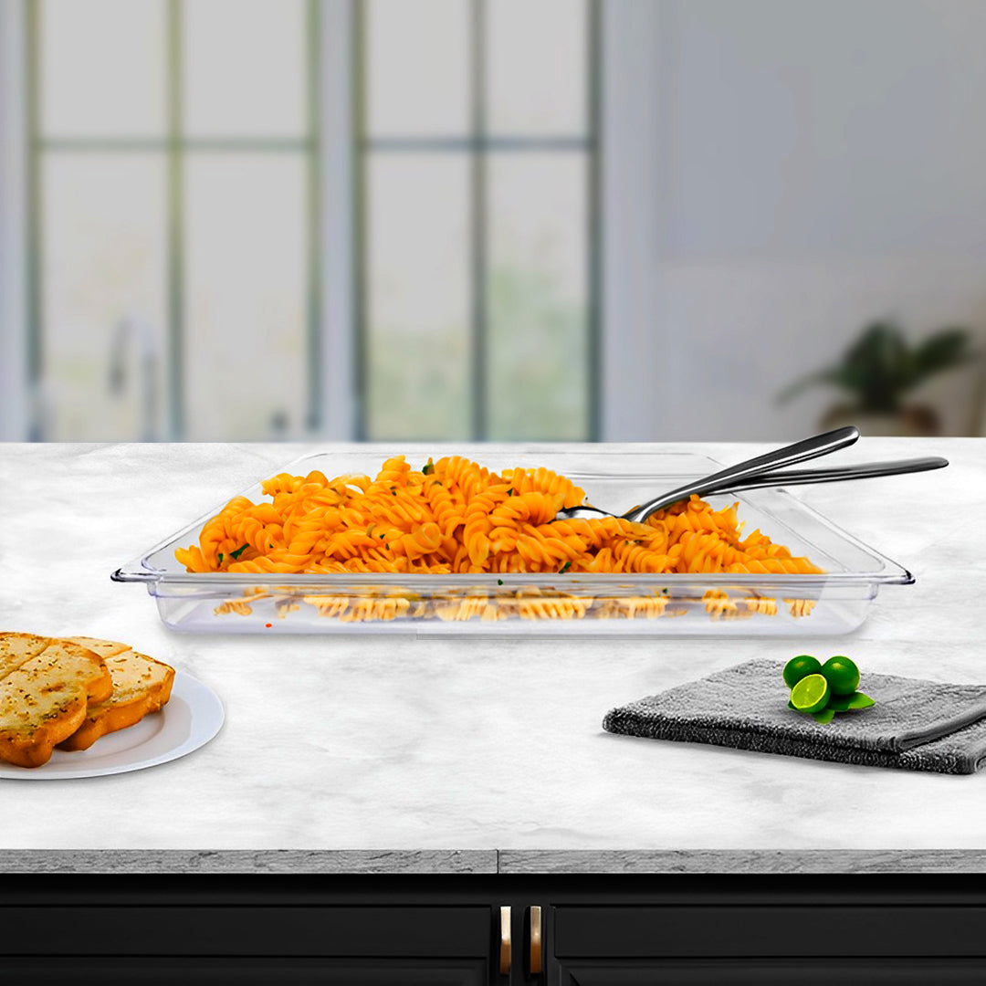 SOGA 65mm Clear Gastronorm GN Pan 1/1 Food Tray Storage Bundle of 2 - Cafe Supply