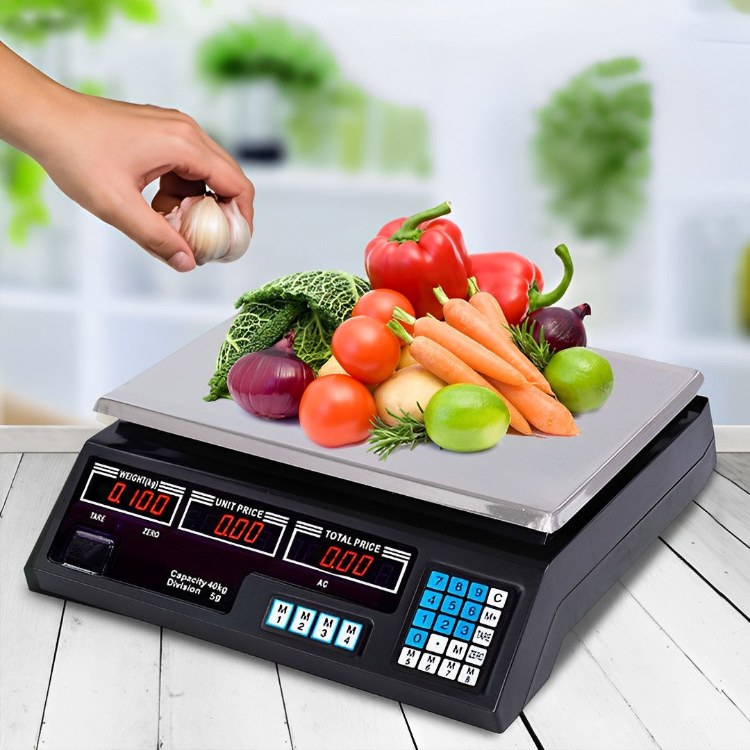 SOGA 2x Digital Commercial Kitchen Scales Shop Electronic Weight Scale Food 40kg/5g - Cafe Supply