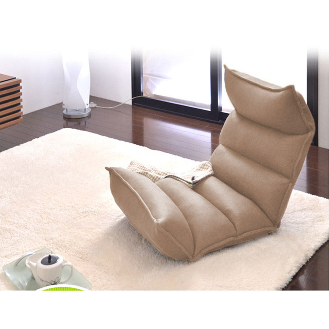 SOGA 4X Foldable Tatami Floor Sofa Bed Meditation Lounge Chair Recliner Lazy Couch Khaki - Cafe Supply