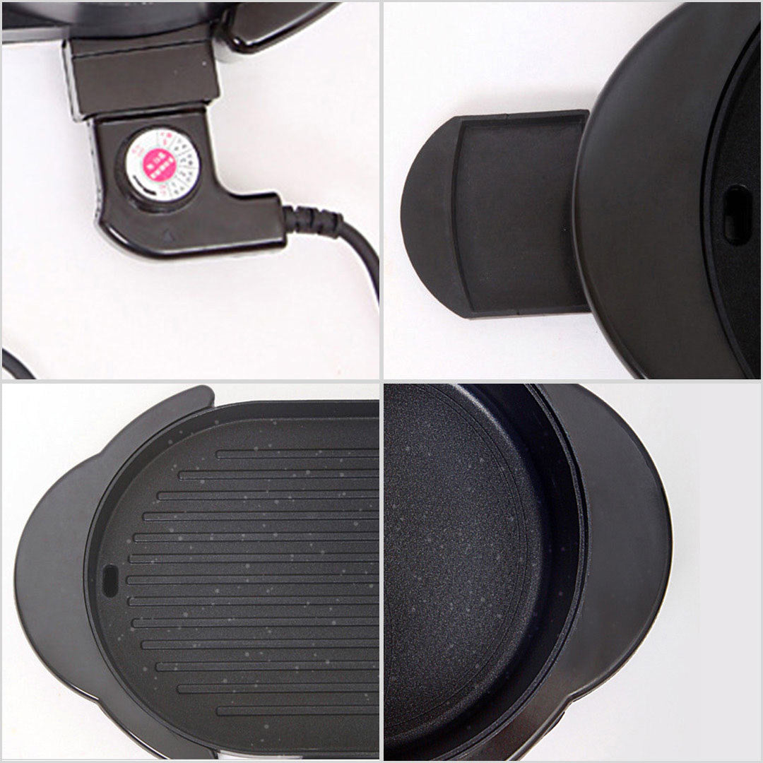 SOGA 2 in 1 Electric Non-Stick BBQ Teppanyaki Grill Plate Steamboat Hotpot 2-8 Person - Cafe Supply