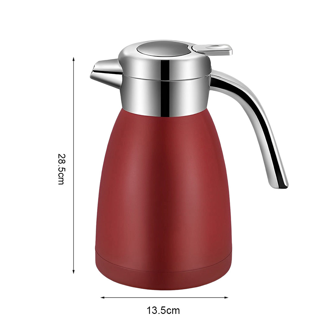 SOGA 2X 2.2L Stainless Steel Kettle Insulated Vacuum Flask Water Coffee Jug Thermal Red - Cafe Supply
