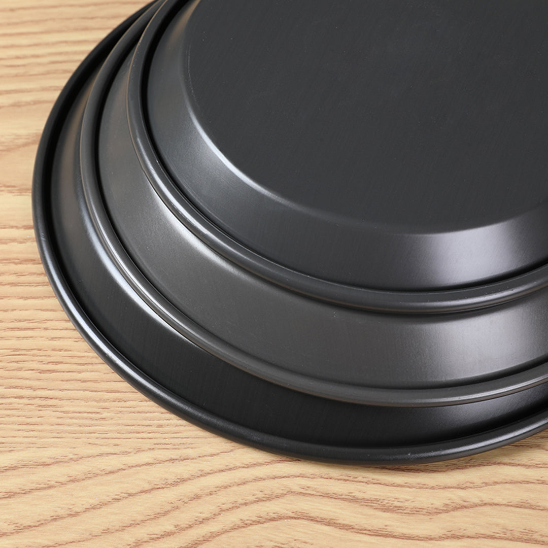 SOGA 2X 7-inch Round Black Steel Non-stick Pizza Tray Oven Baking Plate Pan - Cafe Supply