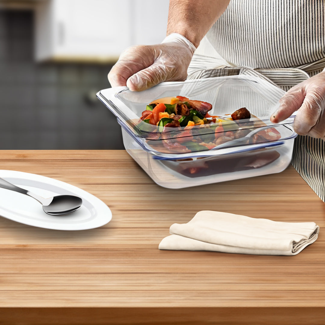 SOGA 65mm Clear Gastronorm GN Pan 1/6 Food Tray Storage - Cafe Supply