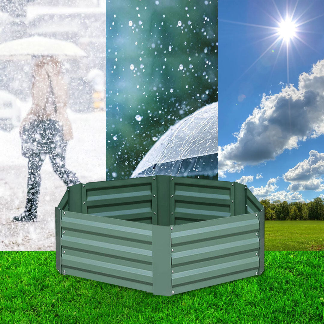 SOGA 2X 60cm Hexagon Shape Galvanised Raised Garden Bed Vegetable Herb Flower Outdoor Planter Box - Cafe Supply